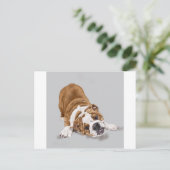 Bulldog Puppy beim Spielen Postkarte (Stehend Vorderseite)