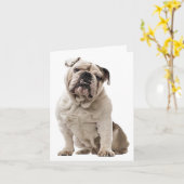 Bulldog Puppy Dog Liebe, Hallo, denken Sie an Sie Karte (Gelbe Blume)