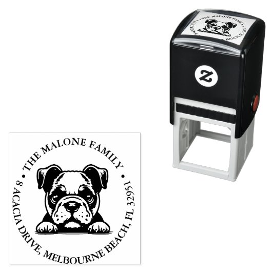 Bulldog Puppy Personalisiertes Thema Permastempel (Beispiel)