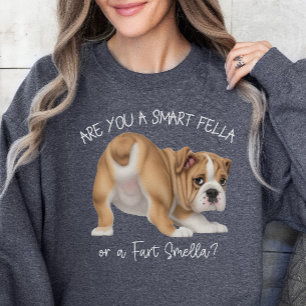 Bulldog Puppy Smart Fella Furz Smella Dark Sweatshirt