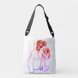 Bulldog-Puppy-Sweet-Hunde-Body-Bag Tragetaschen Mit Langen Trägern