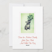 Bulldog Puppy und Mistletoe Feiertagskarte (Rückseite)