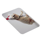 Bulldog Puppy Wear Weihnachtsmannmütze Magnet (Rechte Seite)