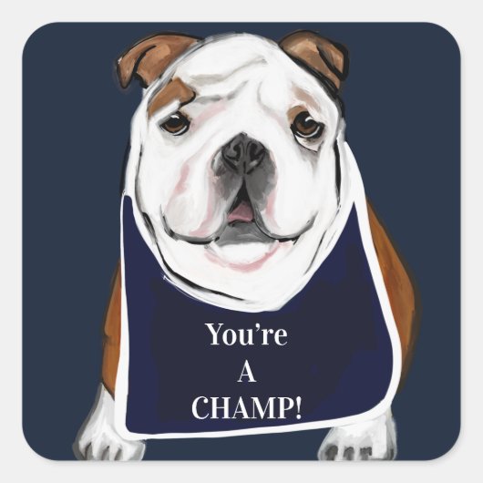 BULLDOG QUADRATISCHER AUFKLEBER (Vorderseite)