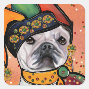 Bulldog Quadratischer Aufkleber
