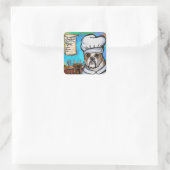 Bulldog Quadratischer Aufkleber (Tasche)