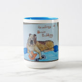 Bulldog Reading Mug Zweifarbige Tasse (Mittel)