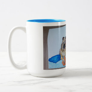 Bulldog Reading Mug Zweifarbige Tasse