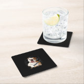 Bulldog Rechteckiger Pappuntersetzer (Vor Ort)