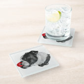 Bulldog Red Accent Coaster Glasuntersetzer (Schrägansicht)