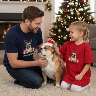 Bulldog Reindeer - English Bulldog T-Shirt