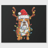 Bulldog Reindeer Funny Christmas Geschenkpapier (Flach)