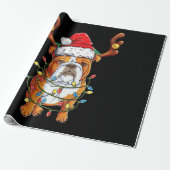 Bulldog Reindeer Funny Christmas Geschenkpapier (Ungerollt)