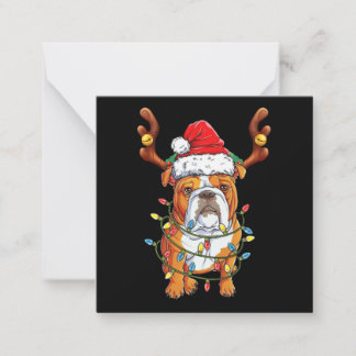 Bulldog Reindeer Funny Christmas Mitteilungskarte
