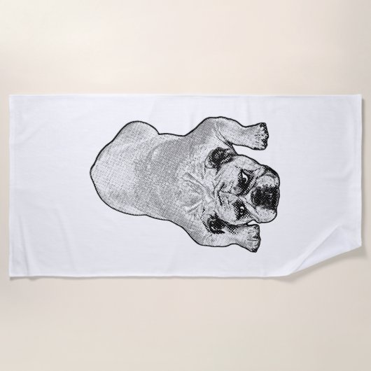 Bulldog Rest Sun Handtuch (Vorderseite)