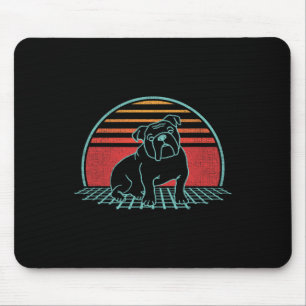 Bulldog Retro Dog Lover Vintager 80er Style Mousepad
