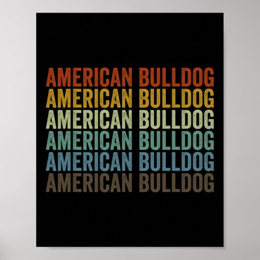 Bulldog Retro Poster (Vorne)