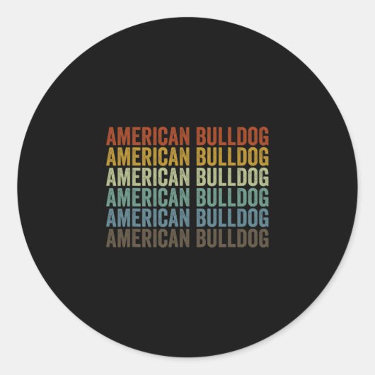 Bulldog Retro Runder Aufkleber (Vorderseite)