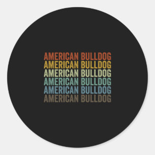 Bulldog Retro Runder Aufkleber