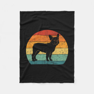 Bulldog Retro Vintag 60er 70er Fun Frenchie Lieben Fleecedecke