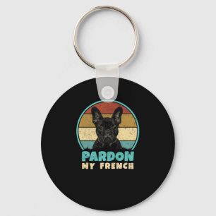 Bulldog Retro Vintag 60er 70er Fun Frenchie Lieben Schlüsselanhänger