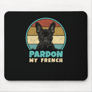 Bulldog Retro Vintage 60er 70er Spaß Frenchie Lieb Mousepad