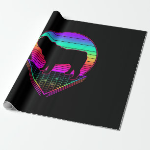 Bulldog Retro Vintage 80er Jahre Lustiges Hundelie Geschenkpapier
