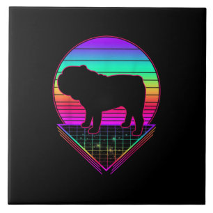 Bulldog Retro Vintage 80s Fliese