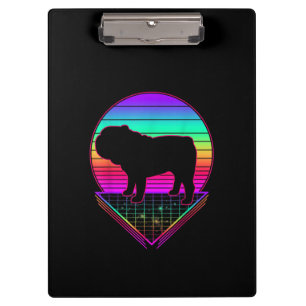 Bulldog Retro Vintage 80s Klemmbrett