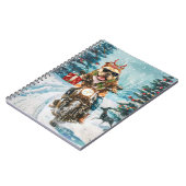 Bulldog Riding Motorrad Weihnachten Notizblock (Linke Seite)