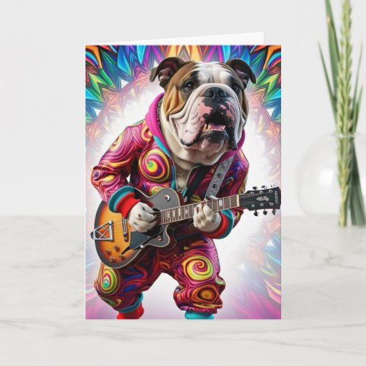 Bulldog Rock Star Card Karte (Vorderseite)