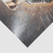 Bulldog Rockstar - Vert. - Entkoppelung - Seidenpapier (Detail)