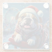 Bulldog Roller Untersetzer Weihnachten (Rückseite)