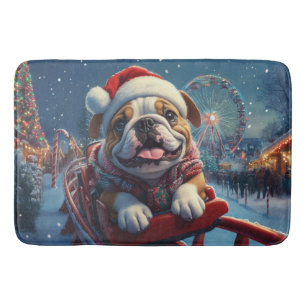 Bulldog Roller Untersetzer Weihnachten Badematte
