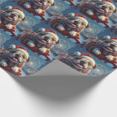 Bulldog Roller Untersetzer Weihnachten Geschenkpapier (Ecke)