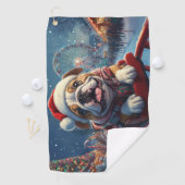 Bulldog Roller Untersetzer Weihnachten Golfhandtuch (Insitu)