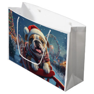 Bulldog Roller Untersetzer Weihnachten Große Geschenktüte