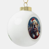 Bulldog Roller Untersetzer Weihnachten Keramik Kugel-Ornament (Links)