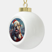 Bulldog Roller Untersetzer Weihnachten Keramik Kugel-Ornament (Rechts)