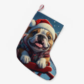 Bulldog Roller Untersetzer Weihnachten Kleiner Weihnachtsstrumpf (Vorderansicht (hängend))