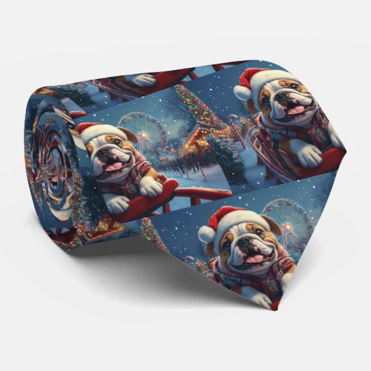 Bulldog Roller Untersetzer Weihnachten Krawatte (Gerollt)