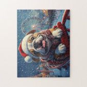 Bulldog Roller Untersetzer Weihnachten Puzzle (Vertikal)