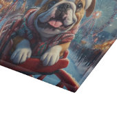 Bulldog Roller Untersetzer Weihnachten Schneidebrett (Ecke)