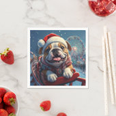 Bulldog Roller Untersetzer Weihnachten Serviette (Beispiel)