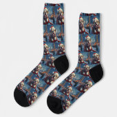 Bulldog Roller Untersetzer Weihnachten Socken (Linkes Detail)