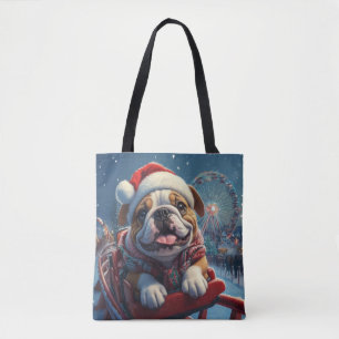 Bulldog Roller Untersetzer Weihnachten Tasche