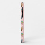 Bulldog Rosa Floral Case-Mate iPhone Hülle (Hinten/Links)