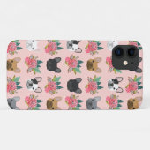 Bulldog Rosa Floral Case-Mate iPhone Hülle (Rückseite (Horizontal))