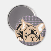 Bulldog-Rose Magnet (Vorderseite/Rückseite)