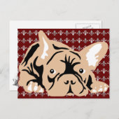 Bulldog-Rose Postkarte (Vorne/Hinten)